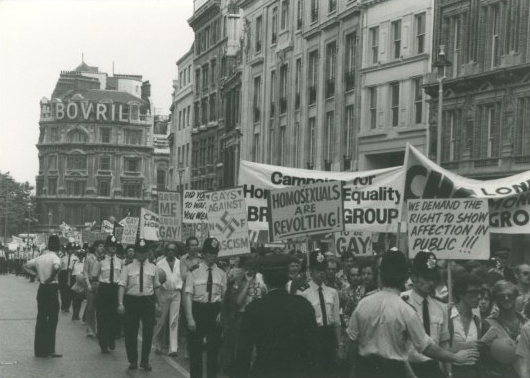 The first ever Gay Pride March in Hyde Park