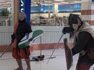 Spectacular historical combat—in a mall